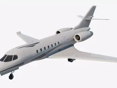 Privet jet Low-poly 3D model