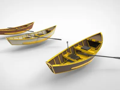 Traditional wooden boats 3D model