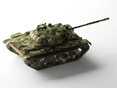 T-62A Medium Tank Low-poly 3D model