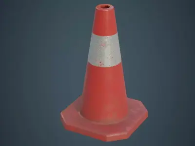 Traffic Cone 3B Low-poly 3D model