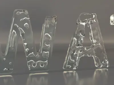 Aqua Logo Water Text 3D model
