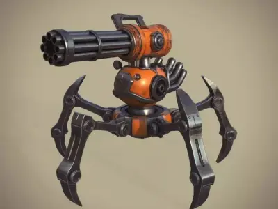 Sci-Fi Turret Robot 3D model