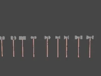 Battle Weapons Collection Low-poly 3D model