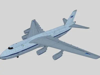 Lowpoly Antonov An-124 Ruslan Low-poly 3D model