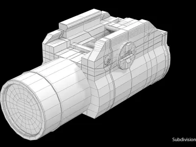 TLR-1s Tactical Flashlight Low-poly 3D model