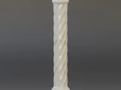 Twisted column Low-poly 3D model