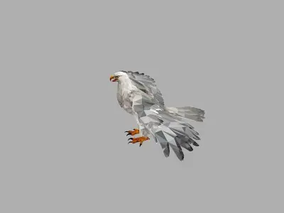 White Eagle Low Polygon Art Bird Animal Low-poly 3D model