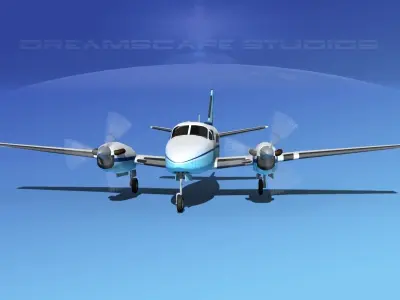 Beechcraft King Air 100 V02 3D model