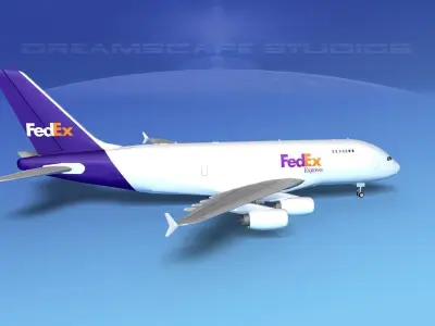 Airbus A380-800 FedEx 3D model