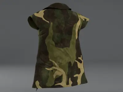 Clothing Set 5 camouflage jacket on mannequin Low-poly 3D model