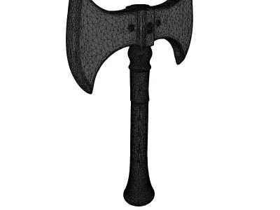 Medieval DoubleBladed Battle Axe PBR 3D model