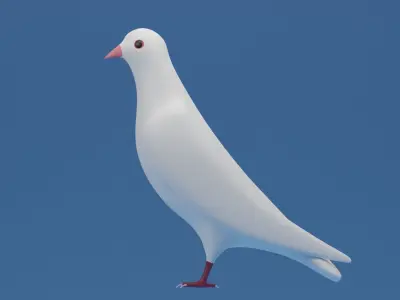 Cartoon Cute Pigeon Dove Low-poly 3D model