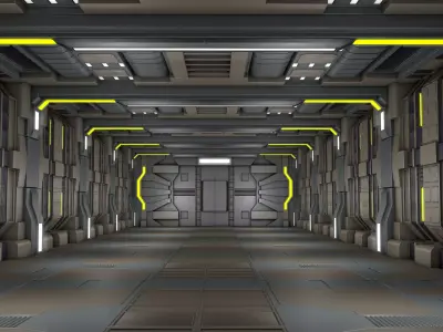 Sci Fi Corridor Room 3D model get