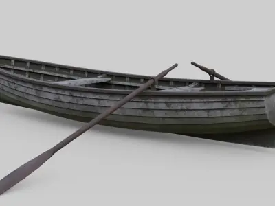 Rowboat 1C Low-poly 3D model