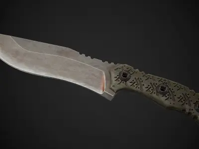 Combat Knife - Model - Textures Low-poly 3D model