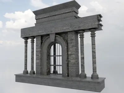Roman Door Low-poly 3D model