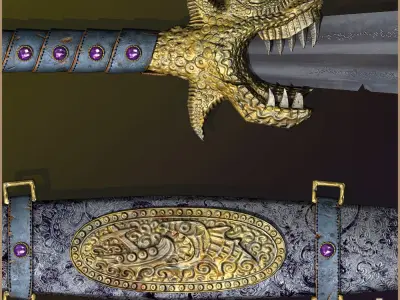 Legendary Leviathan Sword Low-poly 3D model