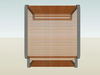 Modern bench with build-in shade 3D model