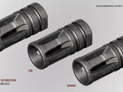AR15 M4A1 Modular Flash Hider A2 Customizable Low-poly 3D model