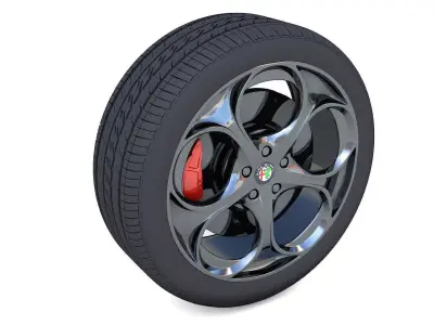Alfa Romeo Giulia Rim 3D Model Low-poly 3D model