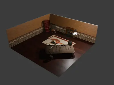 Victorian Weapon Room - Medieval Armory Interior 3D model