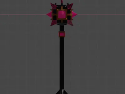 Stylized Glow Mace - Angular Mesh Low-poly 3D model