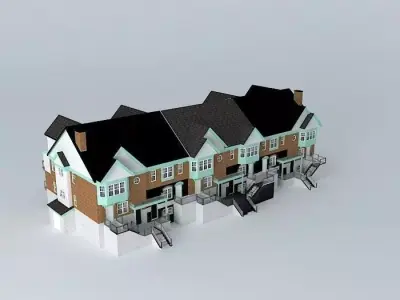 Townhouse townhouses Free 3D model