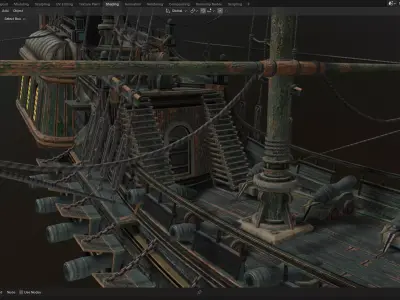 Reaper pirate ship Low-poly 3D model