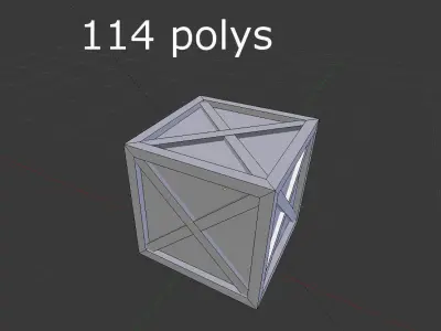 low poly wooden crate Low-poly 3D model shop