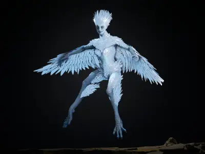 Harpy Low-poly 3D model