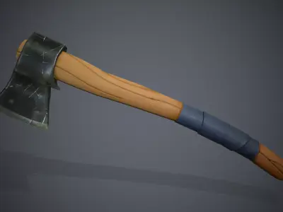 Stylized Woodcutter Axe Low-poly 3D model