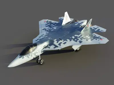 Sukhoi Su-57 Low-poly 3D model