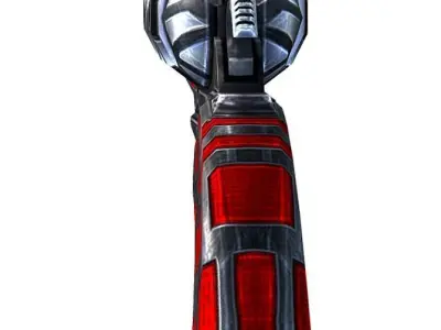 Multibarrel Short Barrel Revolver 03 Low-poly 3D model