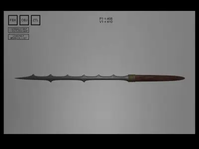 PACK of Primitive tribal weapons and tools Low-poly 3D model