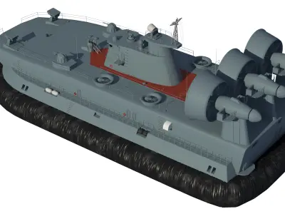 Chinese People Liberation Army Navy bison hovercraft 3D model