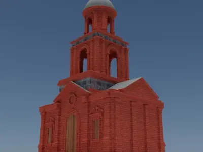 The Old Russian Basilica Low-poly 3D model