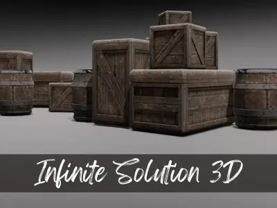 Industrial Crate 3D Model Low-poly 3D model