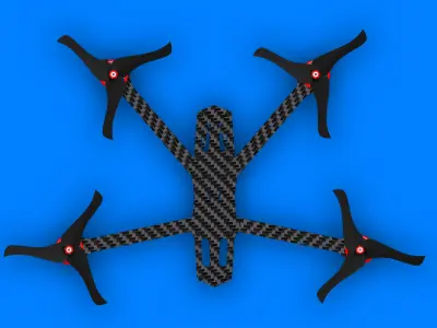 5 inch DRONE CARBON Fiber 3D print model