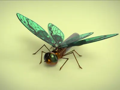 Butterfly mechanical steampunk 3D model