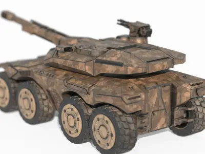 Future sci-fi style heavy-duty armored vehicles 3D model