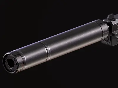 USP Suppressor  Low Poly Game-Ready Model Low-poly 3D model
