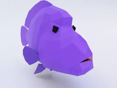 Napoleon fish low poly 3d model  Low-poly 3D model