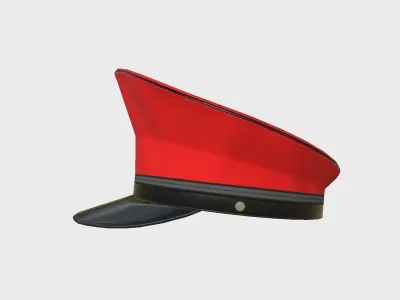 Police Cap 02 Red - Military Character Design Fashion Low-poly 3D model