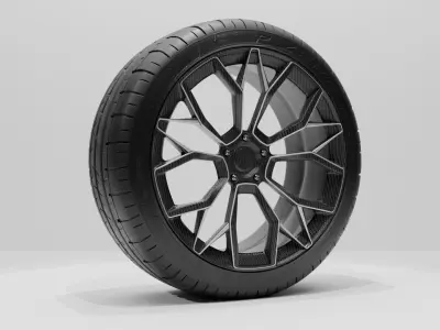 Carbon Fiber Hypercar Performance Wheel Free 3D model