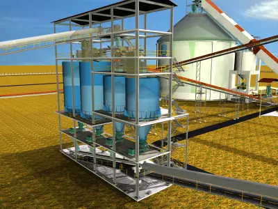 Cement Mill Hoppers Free 3D model