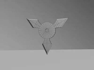 Futuristic Triple-Blade Shuriken Game-Ready 3D Model Free low-poly 3D model