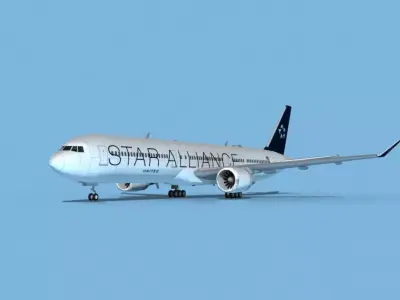 Boeing 767-400 Star Alliance 3D model