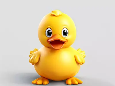 Cute Cartoon Duckling 3D Model Low-poly 3D model