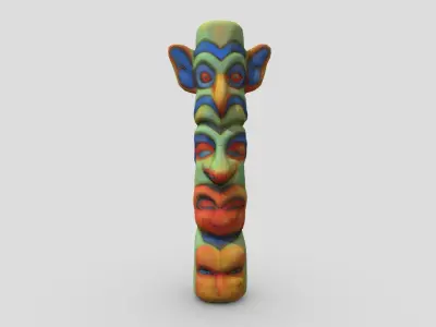 Totem Pole 2 Low-poly 3D model
