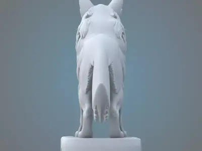 Fantasy Wolf Monument - 3D Printable Miniature Figure  PM-41 3D print model